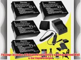 Four Halcyon 1200 mAH Lithium Ion Replacement Nikon EN-EL20 Battery and Charger Kit   Memory