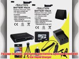Two Halcyon 1500 mAH Lithium Ion Replacement Battery and Charger Kit   8GB microSD Memory Card