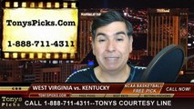 Kentucky Wildcats vs. West Virginia Mountaineers Pick Prediction NCAA Tournament College Basketball Odds Preview 3-26-2015
