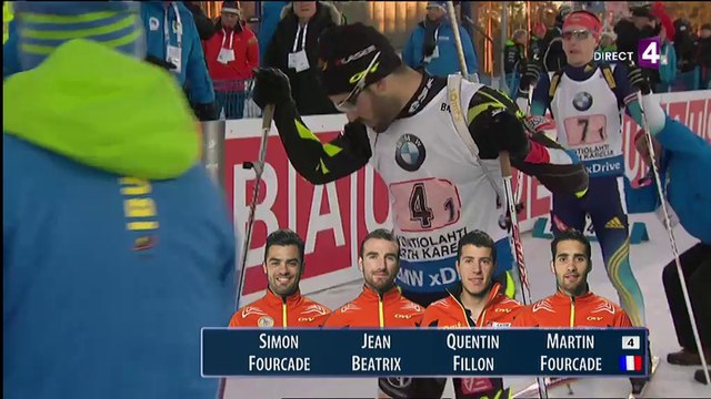 Biathlon, relais H des ChM de Kontiolahti, 14 mars 2015, 1 sur 2 (bronze pour la France)