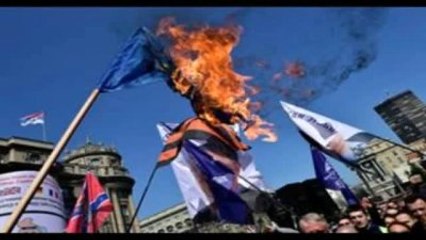Belgrat?ta, Nato, Ab, ABD ve Kosova Bayrakları Yakıldı