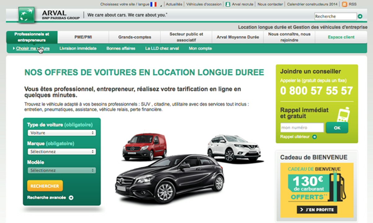Le webstore d'Arval