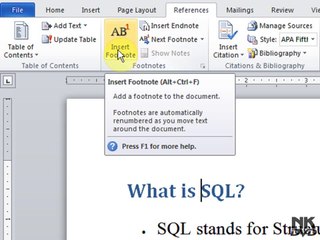 Lesson # 84 Insert Footnotes and Endnotes