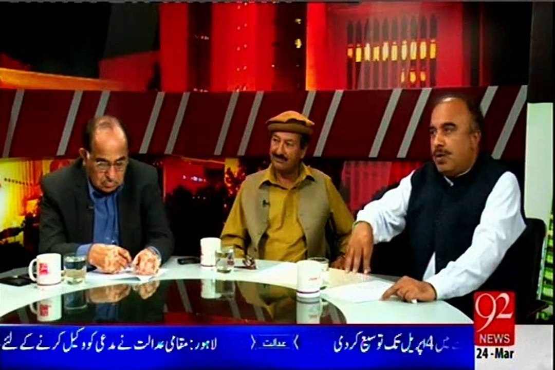 92 NEWS Daleel Adil Abbasi with MQM Tahir Mashhadi (24 March 2015)
