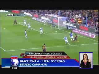 Neymar anota en la victoria del Barcelona 4-1 ante la Real Sociedad