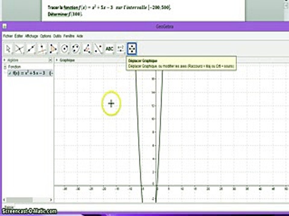 Tutoriel GEOGEBRA pour tracer une fonction sur un intervalle