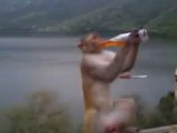 Monkey drinking wine and cold drinks, funny