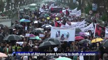 Afghans protest lynching of woman for allegedly burning Koran