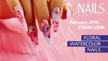 Acrylic Watercolor Floral Nail Art (Cover Look: NAILS Feb. 2015)