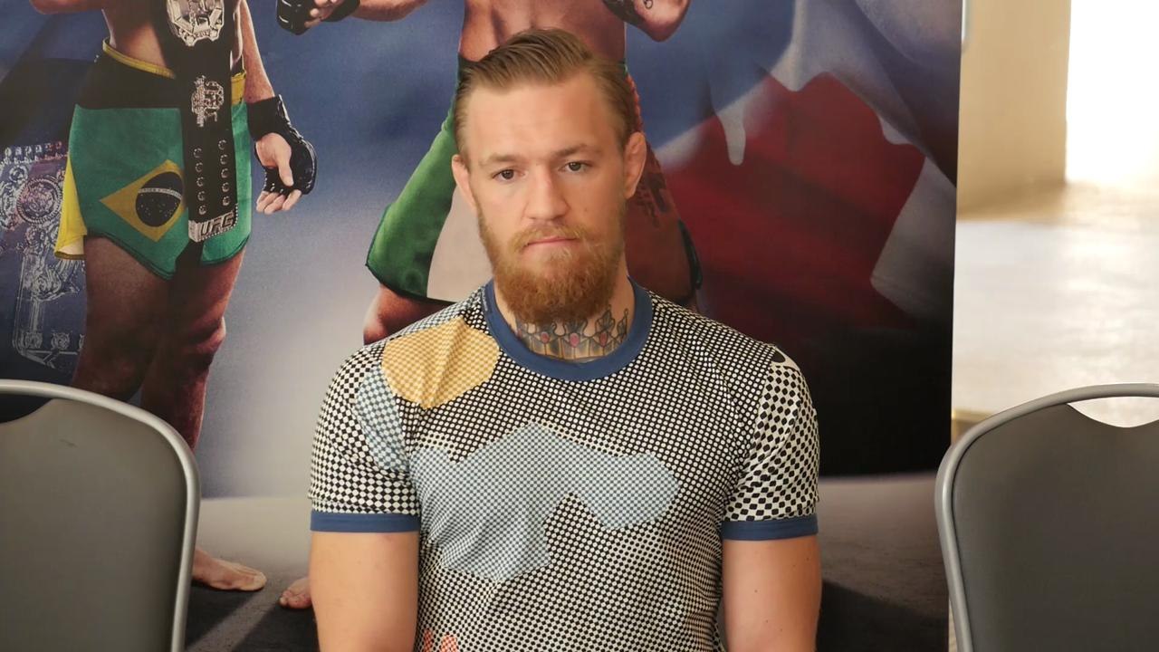 Conor McGregor UFC 189 World Tour Los Angeles scrum