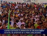 Correa defiende Ley del IESS y rechaza las protestas del pasado 19 de marzo