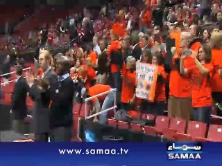 President Obama Reaches To See Football Match