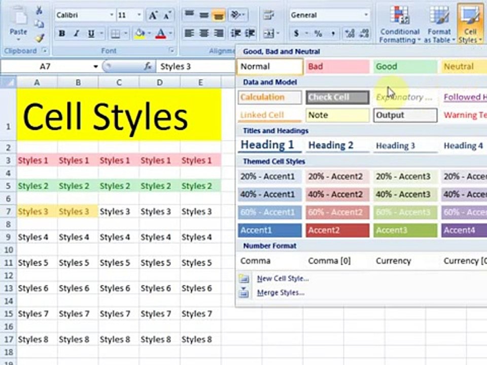 Lesson # 19 The Cell Styles