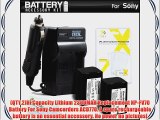 2 Pack Battery And Charger Kit For Sony HDR-CX290 HDR-CX290/B HDR-PJ670 HDRPJ670/B FDR-AX33