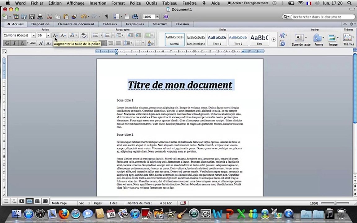 Tuto - Word 2011 - Mise en forme d'un texte