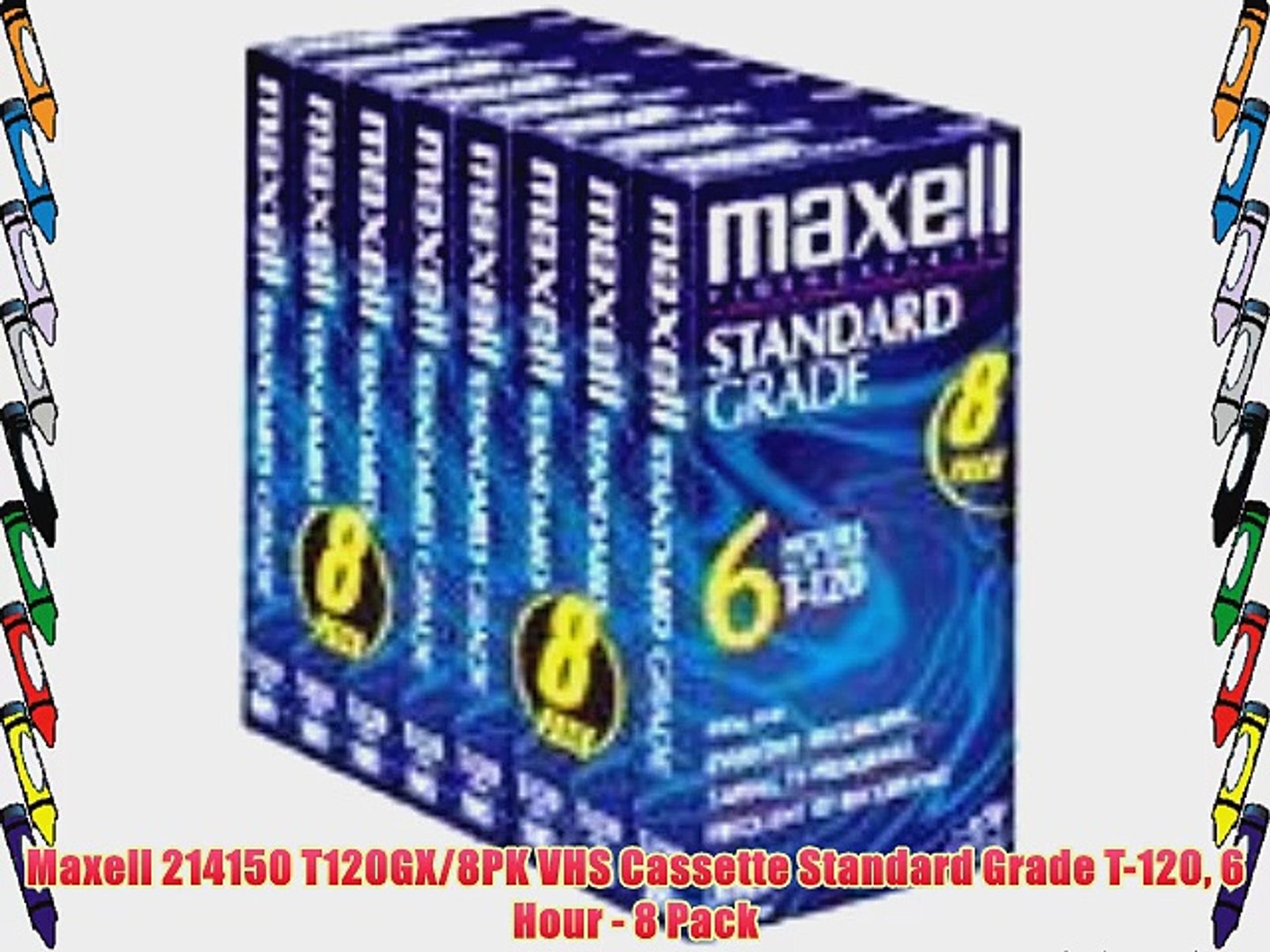 Maxell T-120 VHS 6-Hours High Quality Videocassette 10 Pack 