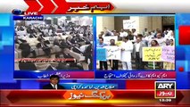 MQM’s Protest against Ary News outside Sindh Assembly