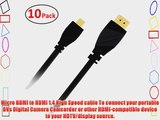 GearIT 10 Pack (10 Feet/3.04 Meters) High-Speed Micro HDMI To HDMI Cable Supports Ethernet