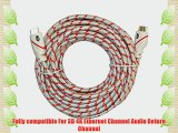 Ultra Clarity HDMI Braided Cable (50 Feet) High Speed with Ethernet Latest 1.4 Version 26AWG