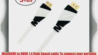 GearIT 5 Pack (10 Feet/3.04 Meters) High-Speed Mini HDMI To HDMI Cable Supports Ethernet 3D
