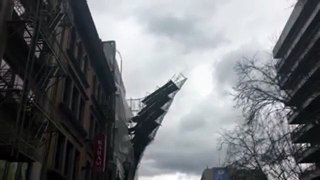 Scaffolding Falling Off Building Downtown Portland
