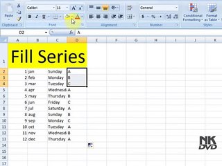 Lesson # 33 The Fill Series (Microsoft Office Excel 2007 Tutorial)