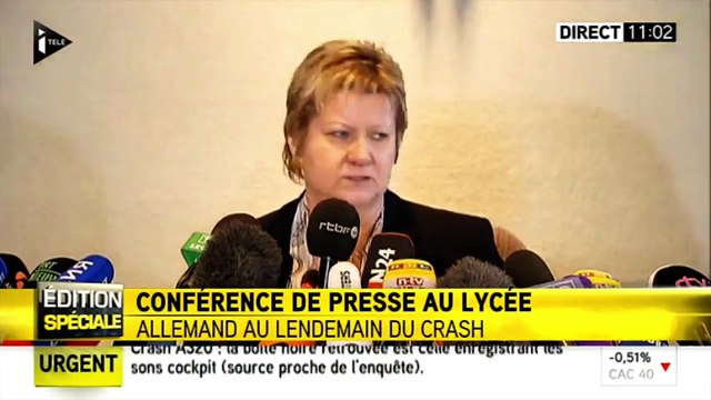 Crash A320 - La conférence de presse au lycée allemand de Haltern am See (ITélé)