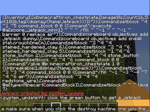 Minecraft Vanilla one command block jetpack