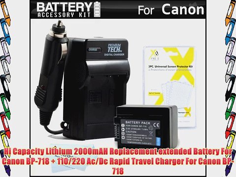 Battery And Charger Kit For Canon VIXIA HF R52 HF R50 HF R500 HF R42 HF R40 HF R400 HF R62