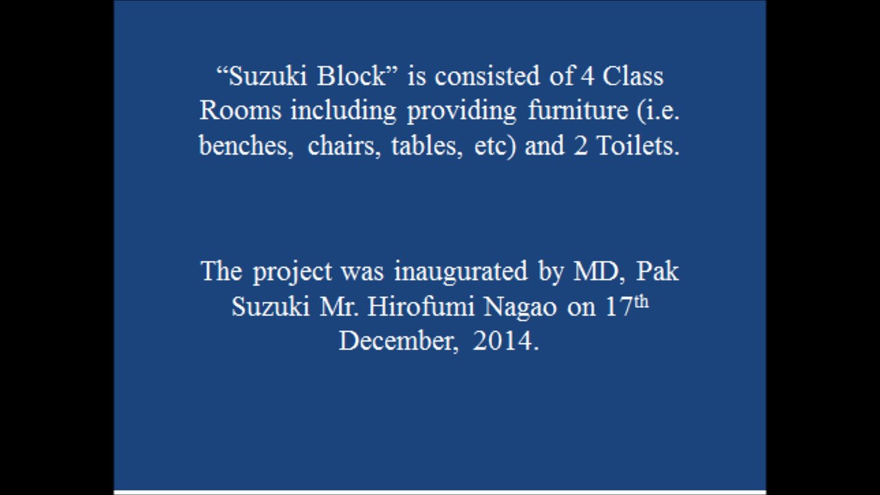 Inauguration of SUZUKI BLOCK in Govt. Boys School, Pipri–2014 Under CSR by Pak Suzuki