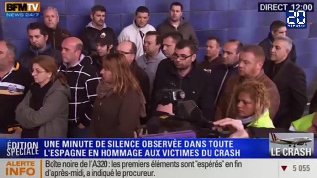 Crash d'un A320: Une minute de silence observée en Espagne