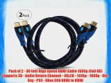 Aurum Ultra Series - High Speed HDMI Cable With Ethernet 2 PACK (30 Ft) - Supports 3D