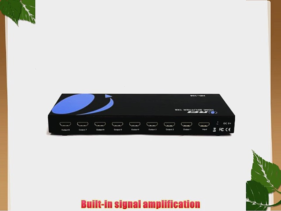 OREI HD-108 1x8 8 Ports HDMI Powered Splitter for Full HD 1080P