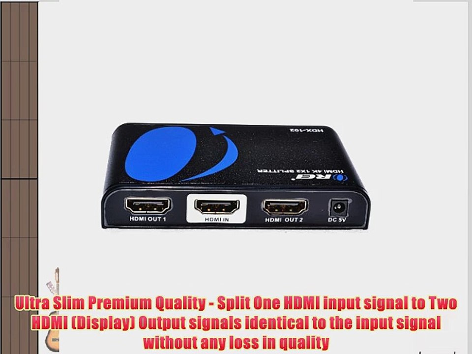 OREI HDX-102 Premium 1x2 2 Ports HDMI Powered Splitter Ver 1.4 Certified with Full Ultra HD