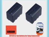 Pack Of 2 NP-F970 Batteries For Sony DCR-VX2100 FDR-AX14K HDR-AX2000 HDR-FX1 HDR-FX1000 HDR-FX7