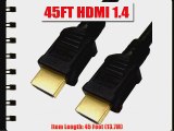 BuyCheapCables 45ft. HDMI to HDMI Cable Gold 24k V1.4 CL2   Ethernet 45 Feet (13.7m)