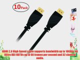 GearIT 10 Pack (15 Feet/4.57 Meters) High-Speed 2.0 HDMI Cable Supports 4K UHDTV Ethernet 3D