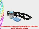 Xtreme Cable HDMI 3D HDTV Hook Up Kit with Three  HDMI Cables and HDTV Cleaning Solution