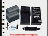 2-Pack BN-VF823 High-Capacity Replacement Batteries with Rapid Travel Charger for JVC GZ-HD300