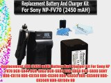 Replacement 4HR (2450 mAH) Battery And Charger Kit For Sony NP-FV70 DCR-SX44 DCR-SX63 DCR-SX83