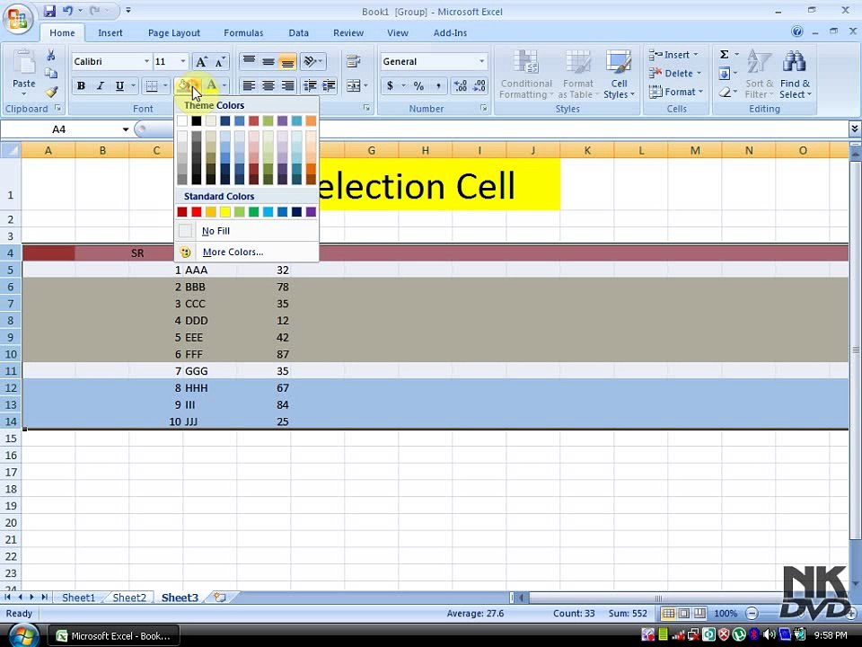 Lesson # 41 The Selection (Microsoft Office Excel 2007 Tutorial)