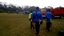 Le secours en montagne prêt à se rendre sur les lieux du crash