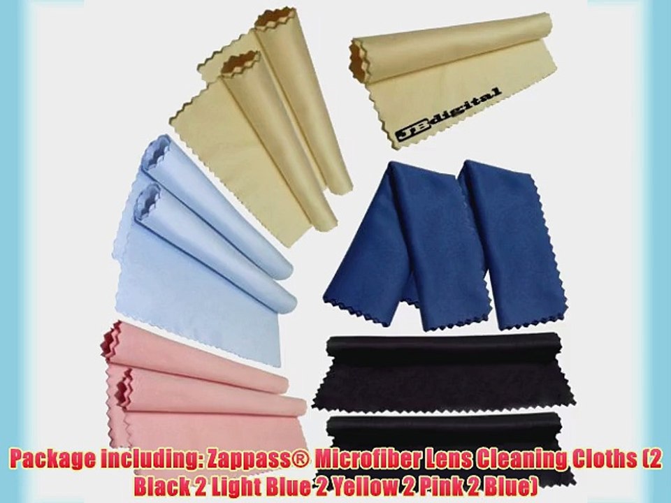 (11 Pack) - Super Fine Microfiber Cleaning Cloths (2 Black 2 Blue 2 Pink 2 Light Blue 2 Yellow)