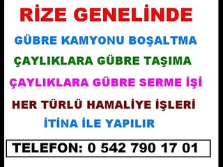 Rize Hamal ilanları, Gübre Taşıma Serme