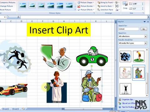 Lesson # 48 The Insert Picture Clipart (Microsoft Office Excel 2007 Tutorial)(Urdu & Hindi)