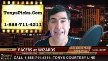 Washington Wizards vs. Indiana Pacers Free Pick Prediction NBA Pro Basketball Odds Preview 3-25-2015