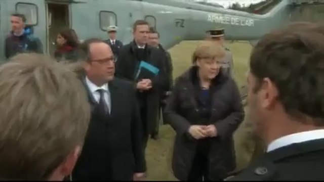 Hollande, Merkel et Rajoy sont arrivés à proximité du site du crash de l'A320