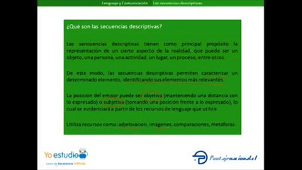 Textos que se organizan en Secuencias descriptivas - Lengua - Unidad 3