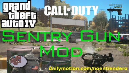 GTA IV - Police Shootout with Sentry Guns (Call of Duty Turrets Mod)