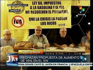 Puertorriqueños rechazan aumento del IVA a un 16%